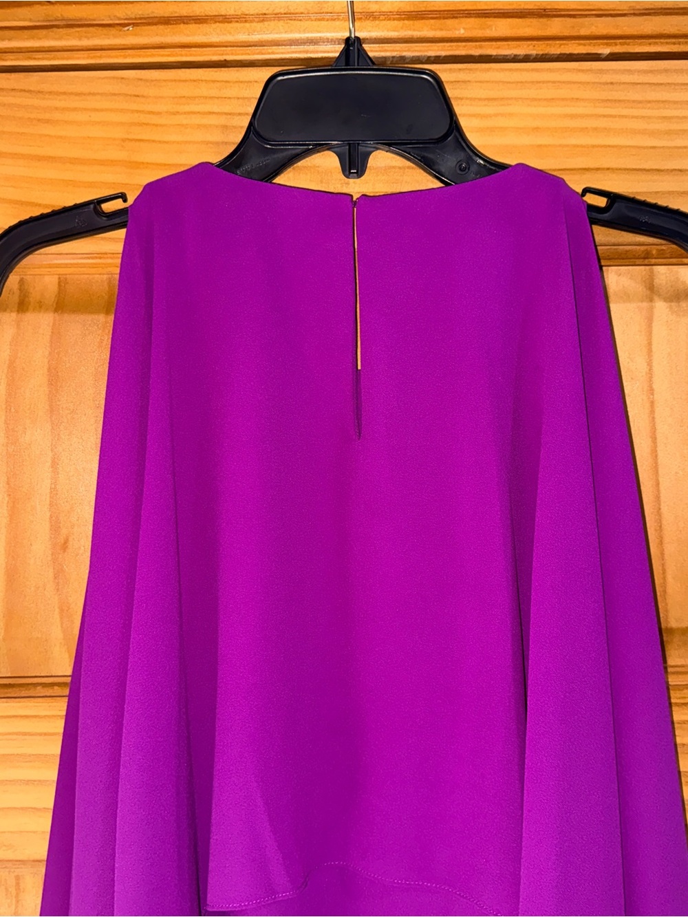 Belle Badgley Mischka Magenta Chiffon Tiered Cocktail Sheath Dress-10-EC - Picture 10 of 14